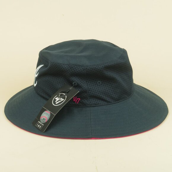 47 Atlanta Braves Bucket Hat Mens Blue Panama Pail Mesh Lining New - Picture 4 of 10